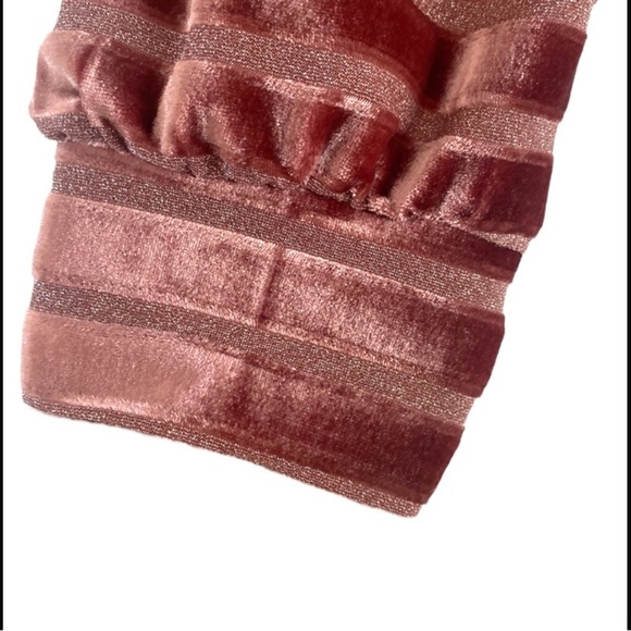 HEARTLOOM, Velvet Long Sleeve Top, Blush Pink, Size S - Picture 4 of 4